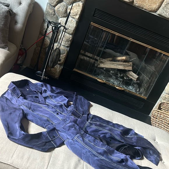 Creatures of the Wind Navy White Trimmed Midi LS Dress Size 6 - Picture 2 of 8